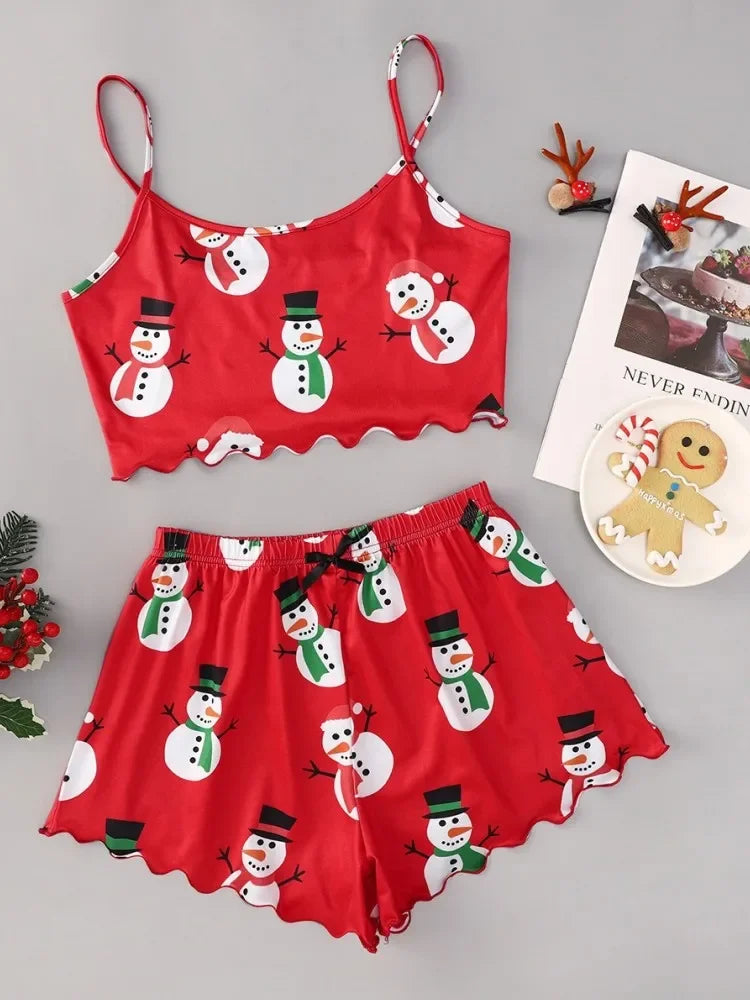 Cute  Christmas Short PJ Set