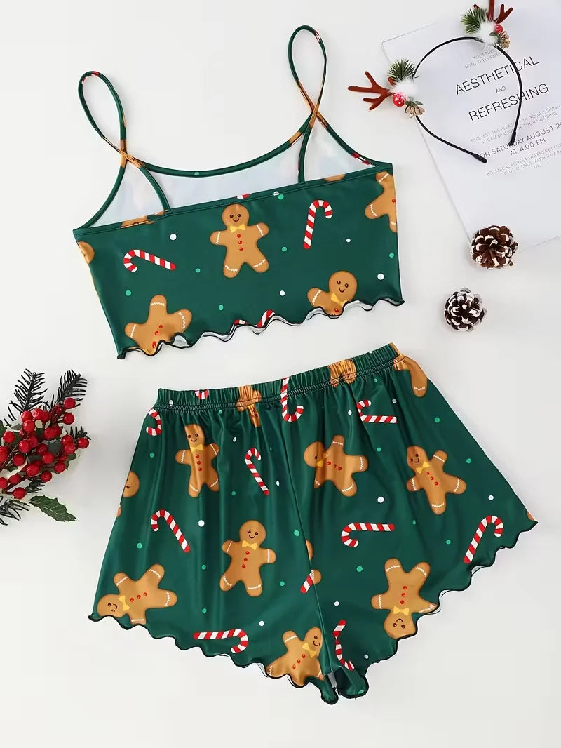 Cute  Christmas Short PJ Set
