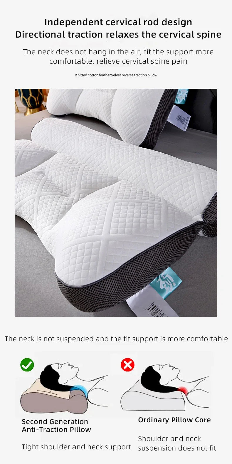 Soybean Fibre Cervical Neck Pillow